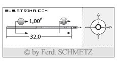 Strojové jehly pro průmyslové šicí stroje Schmetz 573 N 75