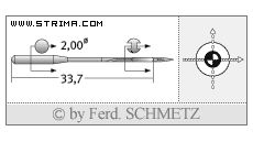 Strojové jehly pro průmyslové šicí stroje Schmetz B-155 SUK 90
