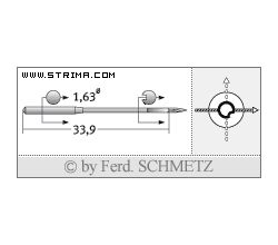 Strojové jehly pro průmyslové šicí stroje Schmetz 3207 CR 120
