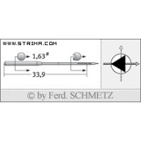 Strojové jehly pro průmyslové šicí stroje Schmetz 34 D 70