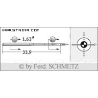 Strojové jehly pro průmyslové šicí stroje Schmetz 287 WK SUK 100