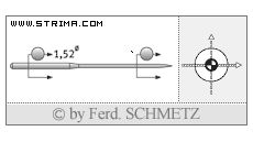 Strojové jehly pro průmyslové šicí stroje Schmetz 36211 SES 65