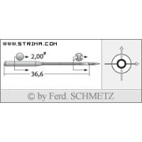 Strojové jehly pro průmyslové šicí stroje Schmetz UY 108 GS 110