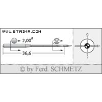 Strojové jehly pro průmyslové šicí stroje Schmetz UY 113 GHS 65