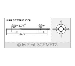 Strojové jehly pro průmyslové šicí stroje Schmetz TQX1 65