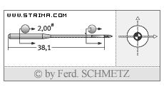 Strojové jehly pro průmyslové šicí stroje Schmetz 134-35 K SES 90