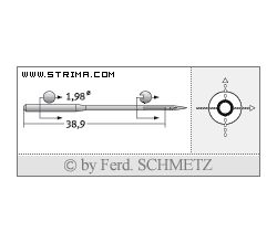 Strojové jehly pro průmyslové šicí stroje Schmetz 332 (R) 80