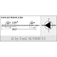 Strojové jehly pro průmyslové šicí stroje Schmetz 135X16 TRI 100