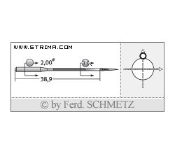 Strojové jehly pro průmyslové šicí stroje Schmetz 470 KA 100