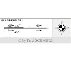 Strojové jehly pro průmyslové šicí stroje Schmetz 854 S STR 140