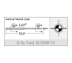 Strojové jehly pro průmyslové šicí stroje Schmetz 16X231 SKF 80
