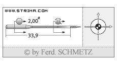 Strojové jehly pro průmyslové šicí stroje Schmetz 558 SES SERV 7 130