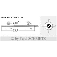Strojové jehly pro průmyslové šicí stroje Schmetz 558 SUK 120