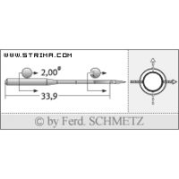 Strojové jehly pro průmyslové šicí stroje Schmetz SY 1906 SKL 70