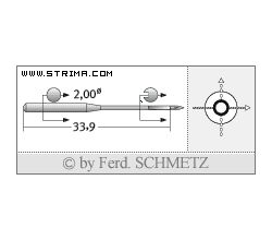 Strojové jehly pro průmyslové šicí stroje Schmetz 265-5 120