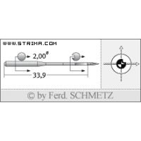 Strojové jehly pro průmyslové šicí stroje Schmetz 134 CL SUK 100